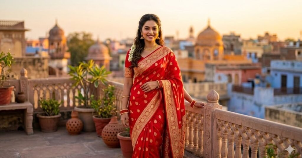 Red Saree Caption for Instagram in English