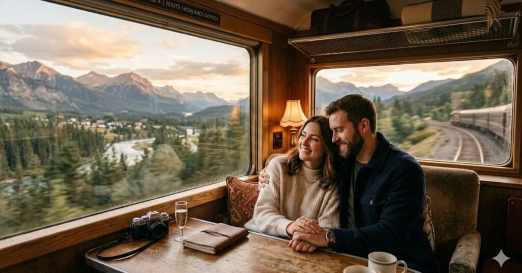 Romantic Train Journey Captions for Couples in Love